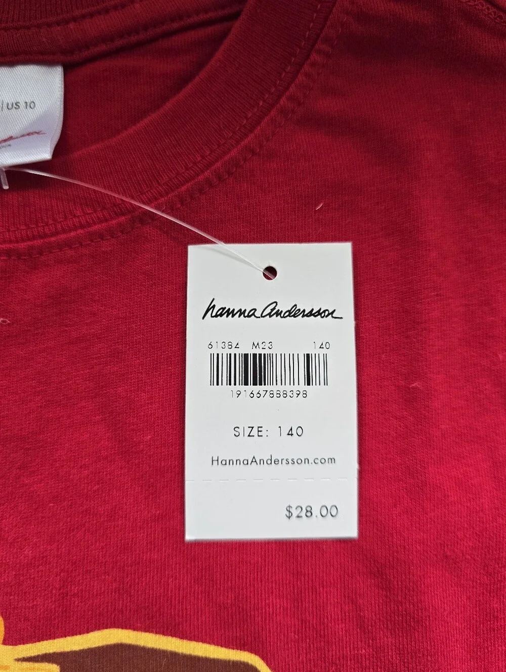 Hanna Andersson Red Tee with Yellow Bulldozer Graphic